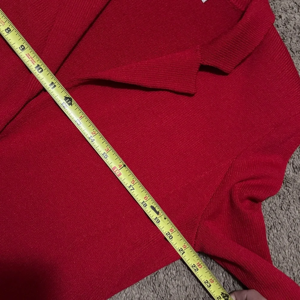 EUC Vintage J.S.S.-Oversized Sweater Blazer-Single Button-Red-Sz M-Wool/Rayon - Picture 11 of 15